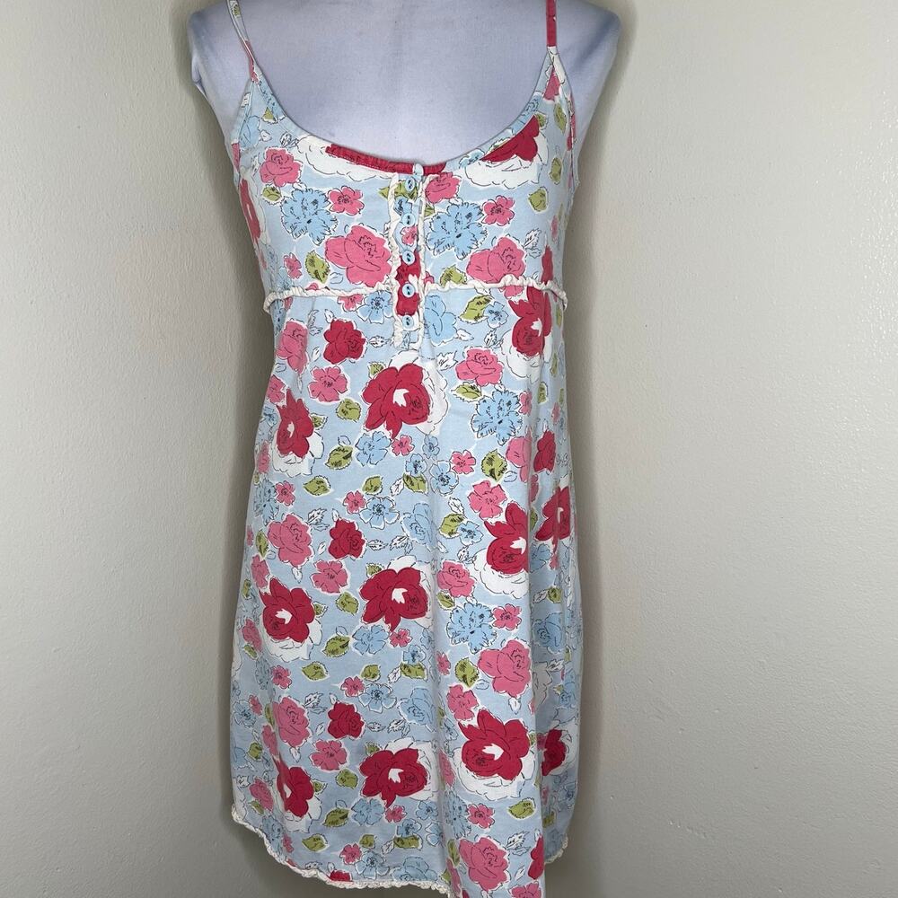 Y2K Boden Shift Dress 12 Floral Mini Slip Sundress 100% Cotton Vintage Cottage